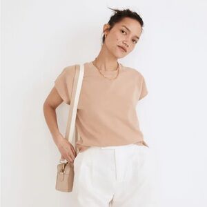 Madewell resourced cotton short sleeve relaxed sweatshirt